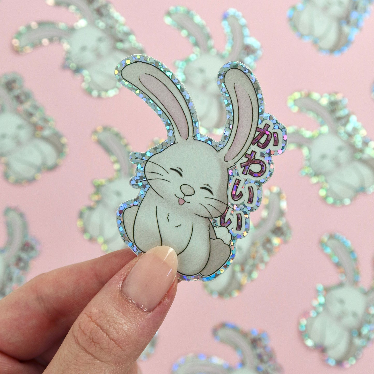 Kawaii Bunny Glitter Sticker